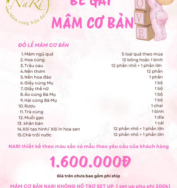 Mâm Cơ BẢn Bé Gái 1.600.000 đ a
