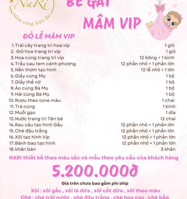 Mâm Cúng Vvip Bé Gái 5.200.000đ 