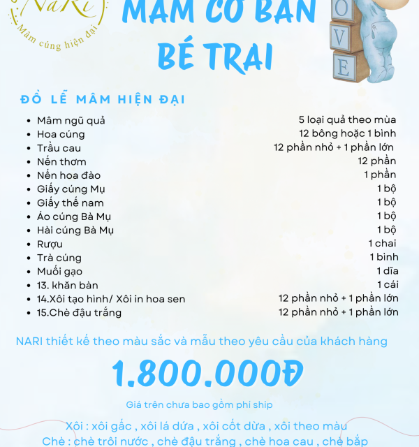 Mâm Cơ Bản Bé Trai 1.800.000 