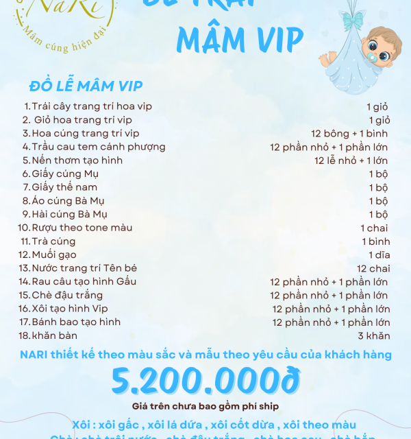 Mâm VIP Bé Trai 5.200.000 đ
