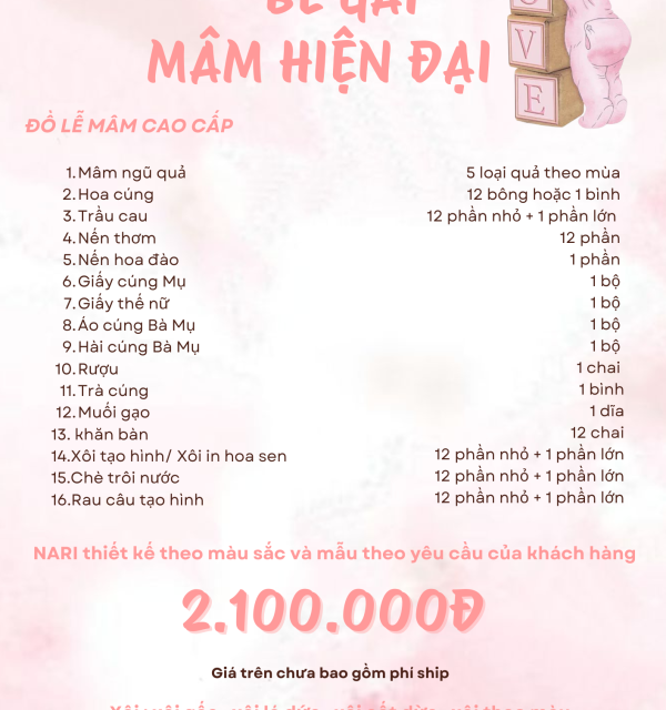 Mâm Cúng Hiện Đại Bé Gái 2.100.000đ