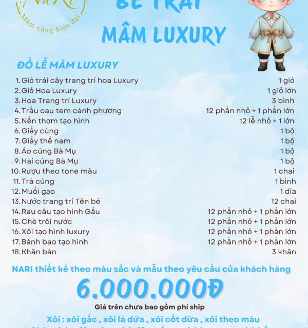 Mâm Luxury Bé Trai 6.000.000 đ
