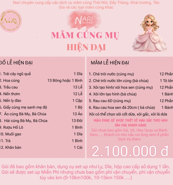 Mâm Cúng Hiện Đại Bé Gái 2.100.000đ