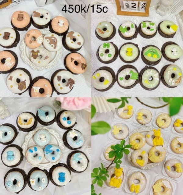 Set cupcakes-donuts-bánh đậu xanh trái cây 450.000-750.000