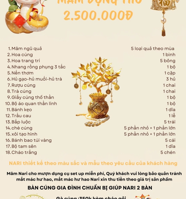 Mâm Cúng Động Thổ 2.200.000 đ 
