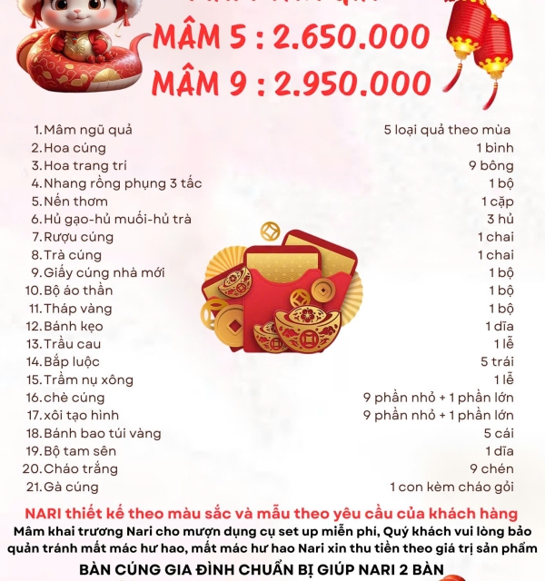 Mâm Cúng Tân Gia Nhập Trạch