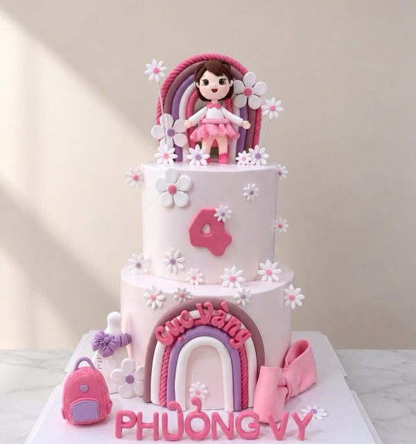 Bánh Kem Tạo Hình Bé Gái